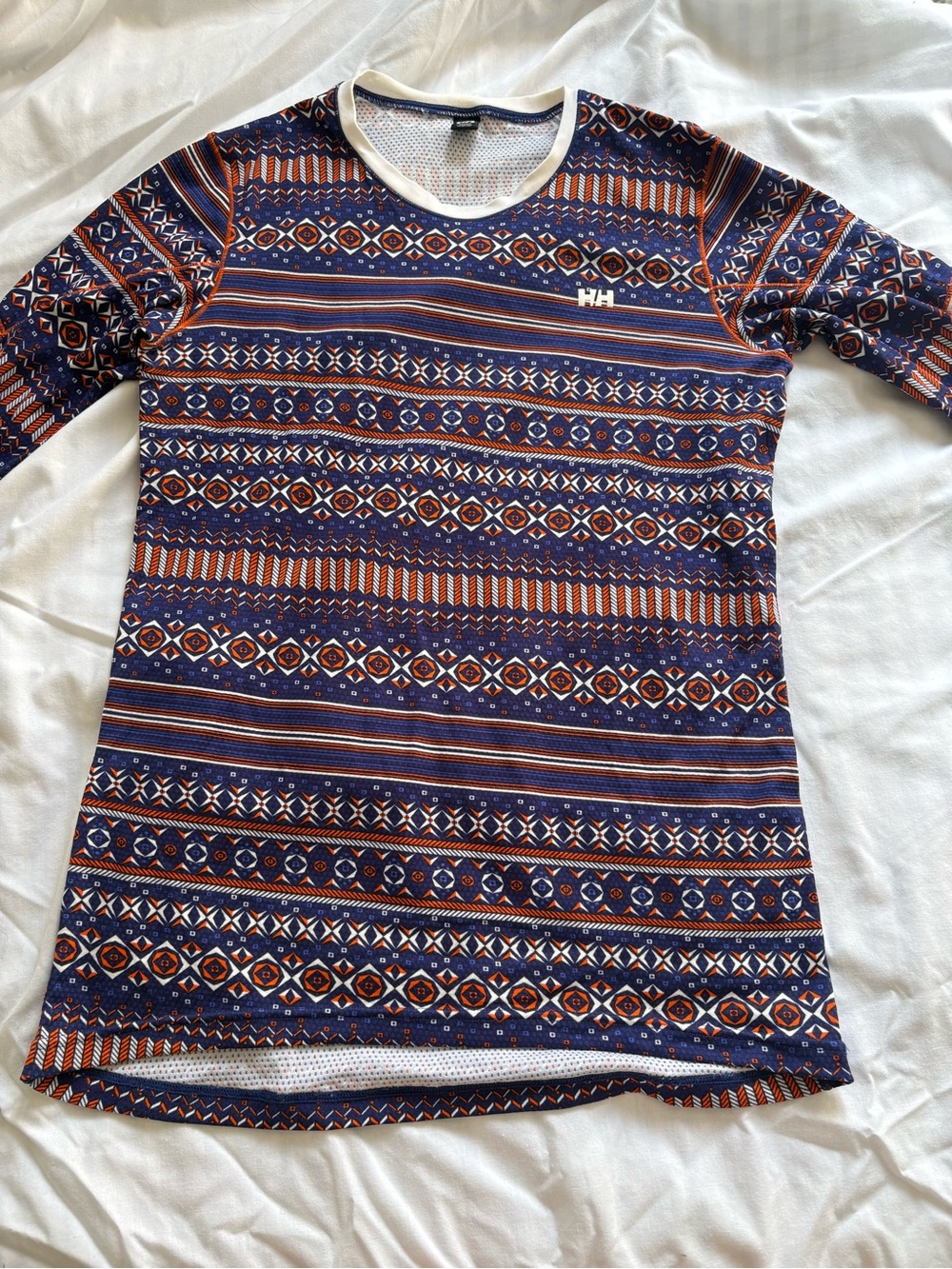 Helly Hansen LIFA Navy, Orange & White Long-Sleeve Patterned Women’s Baselayer